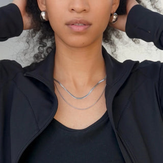 Cassia SILVER Double Chain Necklace