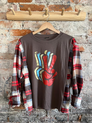 Sweatshirt/Flannel Combo - Oversized fit (Medium)