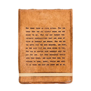 Large Vintage Leather Journal w/ Quote