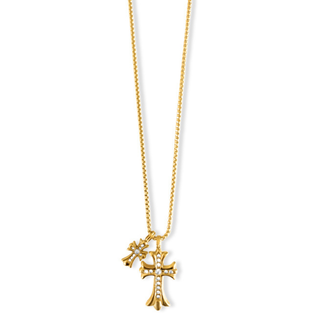 Lazara Double Cross Pendant Necklace (Lazara-Double-Cross-Pendant-Necklace)