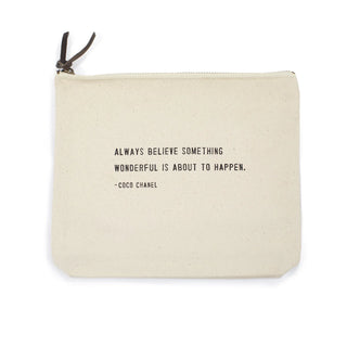 Canvas Zip Bag w/ Quote