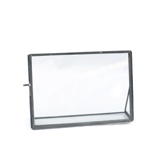 Horizontal Floating Glass Frame with Glass Stand 7" x 5"