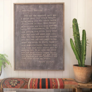 Beautiful Darling 17x25 Wood Frame