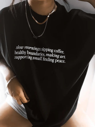 Slow Mornings Trendy Aesthetic Tee