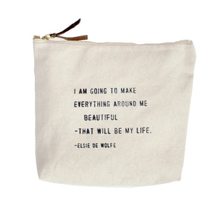 Canvas Zip Bag w/ Quote