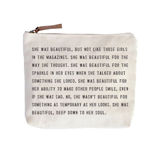 Canvas Zip Bag w/ Quote