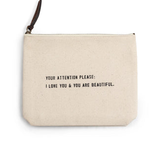 Canvas Zip Bag w/ Quote