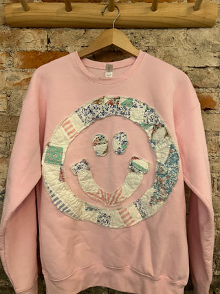 Pink Crewneck Smiley Face - Size Medium