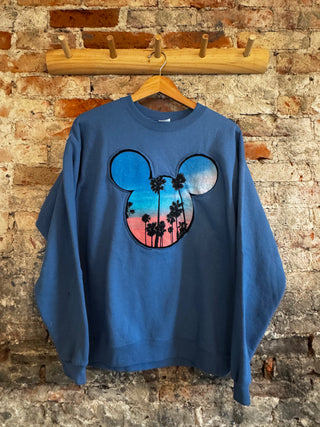 Reverse Applique Mickey Mouse Sweatshirt - Size L