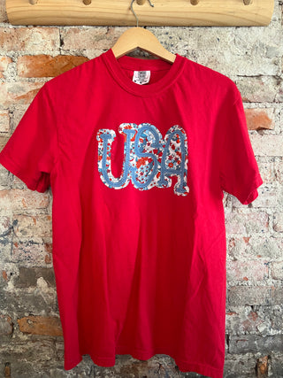 USA Flowers Comfort Colors Size Medium