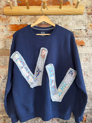 Quilted VV Crewneck - Size L