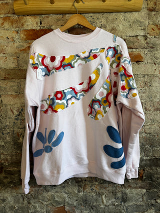 Pink Sweatshirt Quilted Design - Size Large
