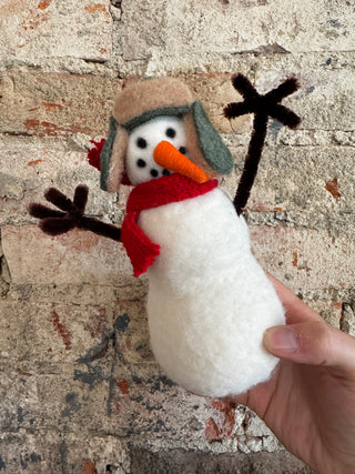 Handmade Wool Felt Snowman