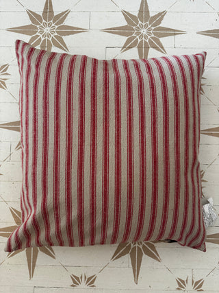 Red and White Woven Pillow - 20"