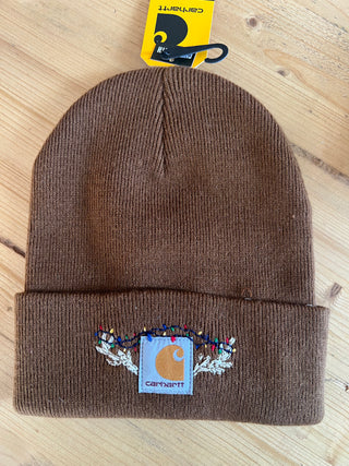 Youth Carhartt Beanie - Reindeer and Lights
