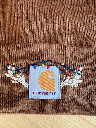 Youth Carhartt Beanie - Reindeer and Lights