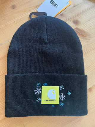 Black Carhartt Beanie - Snowflakes