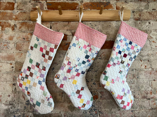 Vintage Quilt Christmas Stockings - 4 Styles