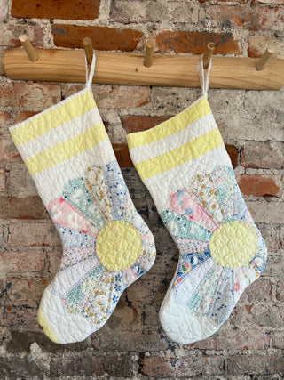 Vintage Quilt Christmas Stockings - 4 Styles