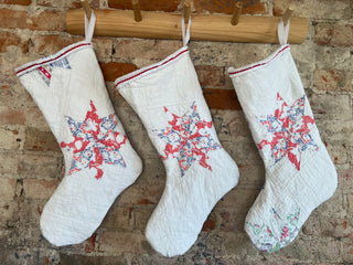 Vintage Quilt Christmas Stockings - 4 Styles