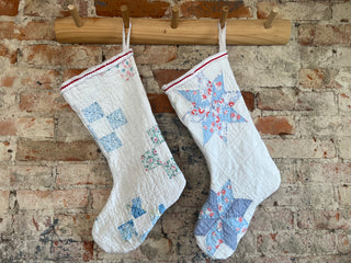 Vintage Quilt Christmas Stockings - 4 Styles