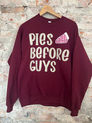 Maroon Pies Before Guys Crewneck - Size Large