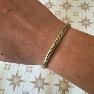 Gold Brass Cuff Bracelet w/ Sayings