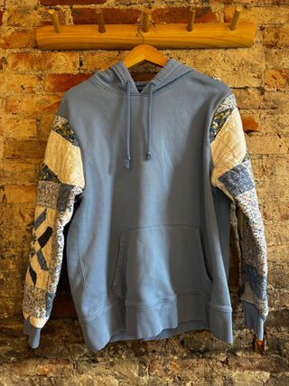 Hoodie w/ Vintage Quilt Sleeves - Size XL (fits small)