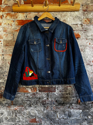 Spanish Themed Jean Jacket Size - XL (runs small)