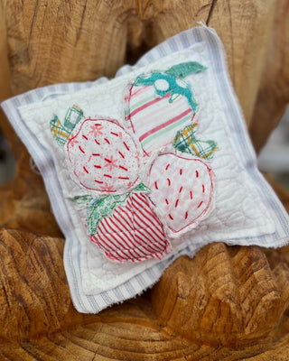 Strawberry Quilted Pillow