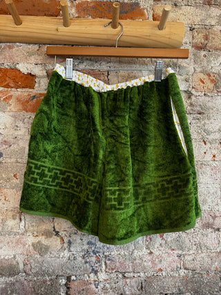 Green Upcycled Terry Shorts - Size S/M