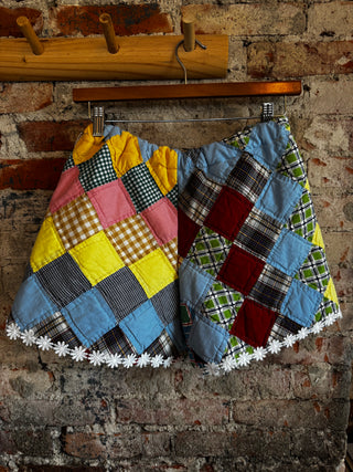 Colorful Upcycled Quilted Short - Size M/L