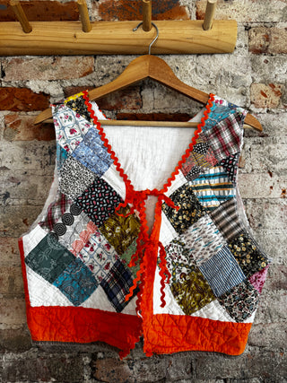 Upcycled Quilted Vest - Size Medium