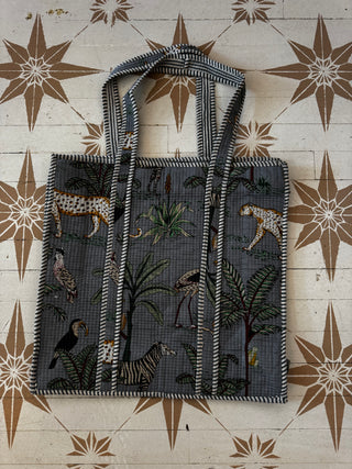 Assorted Cotton Quilted Tote Bag | Travel Bag | Beach Bag