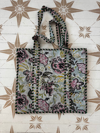 Assorted Cotton Quilted Tote Bag | Travel Bag | Beach Bag