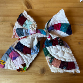 Quilted Bow - for totes, baskets, wreaths (ONE OF A KIND)