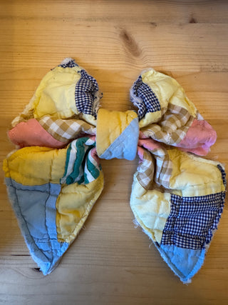 Quilted Bow - for totes, baskets, wreaths (ONE OF A KIND)