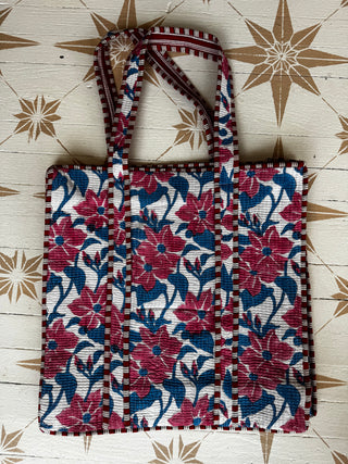 Assorted Cotton Quilted Tote Bag | Travel Bag | Beach Bag