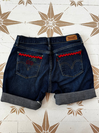 Levi Shorts Hand Embroidered - Size 4