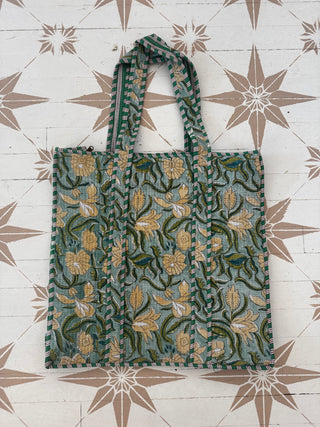 Assorted Cotton Quilted Tote Bag | Travel Bag | Beach Bag