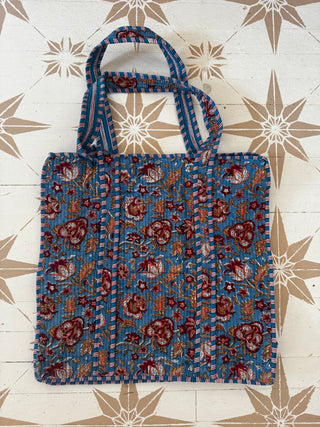 Assorted Cotton Quilted Tote Bag | Travel Bag | Beach Bag