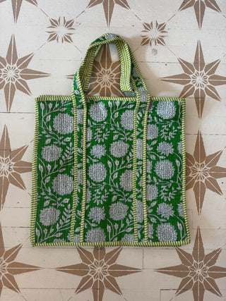 Assorted Cotton Quilted Tote Bag | Travel Bag | Beach Bag