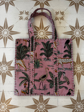 Assorted Cotton Quilted Tote Bag | Travel Bag | Beach Bag