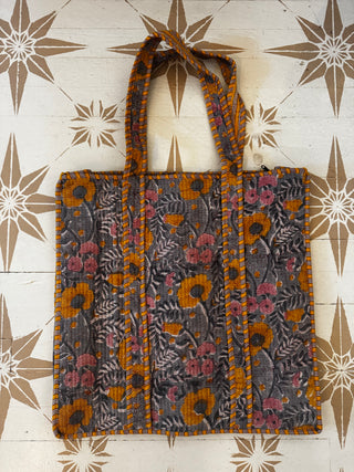 Assorted Cotton Quilted Tote Bag | Travel Bag | Beach Bag