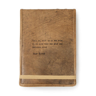 Large Vintage Leather Journal w/ Quote