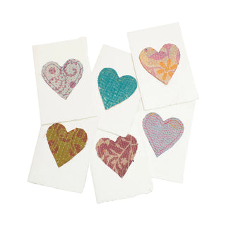 Kantha Heart Cards