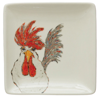 Rooster Stoneware Plate