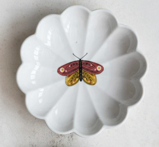 Stoneware Fluted Dish w/ Insect, 4 Styles