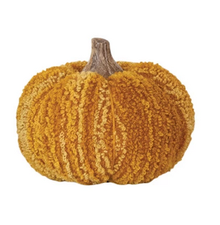 Cotton Blend Bouclé/Velvet Pumpkin w/ Wood Stem, 6 Styles