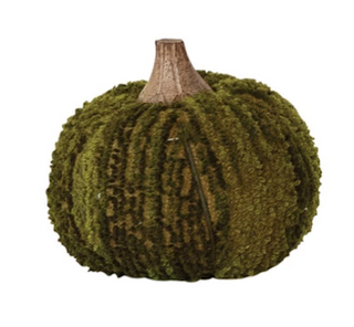 Cotton Blend Bouclé/Velvet Pumpkin w/ Wood Stem, 6 Styles